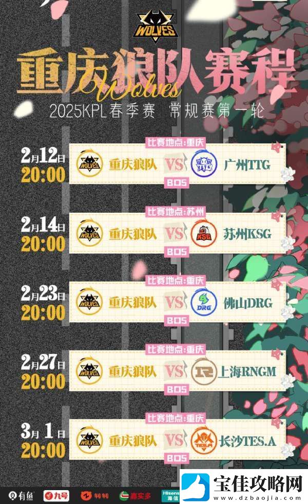 狼队发布春季赛首轮赛程